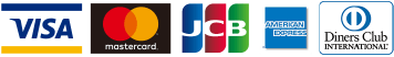 VISA／mastercurd／JCB／AMERICAN EXPRESS／Diners Club